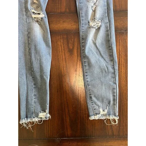 Aeropostale Distressed Ankle Legging Denim Jeans 0 Skinny Jeggings Ripped High R - Picture 3 of 11